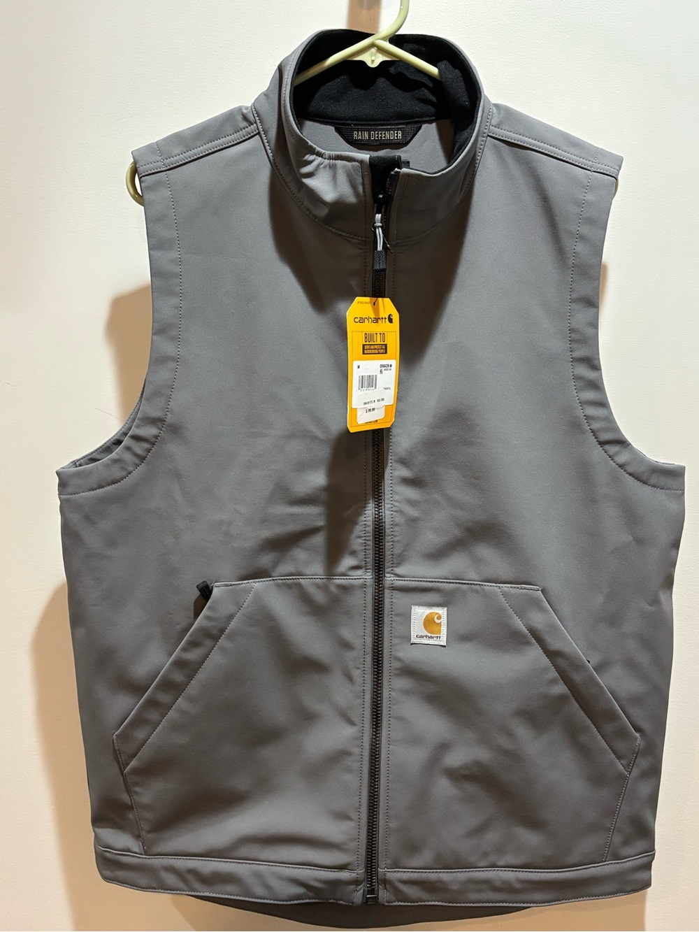 Carhartt Gray Soft-Shell Work Vest with Logo Patch new with tags